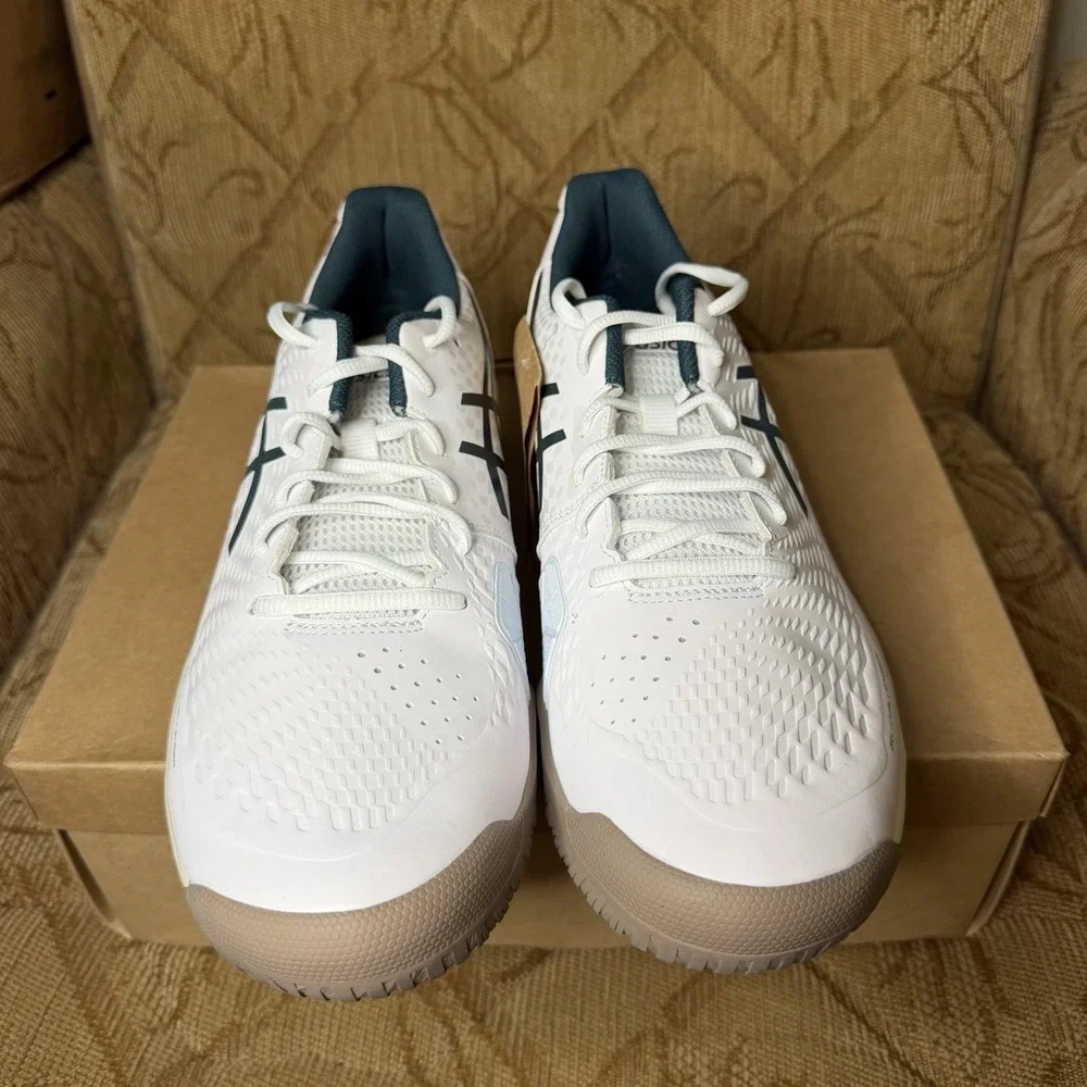 ASICS Gel-Challenger 14 White Saxon Green 1041A405-104 Men's Size 15 Tennis Shoe